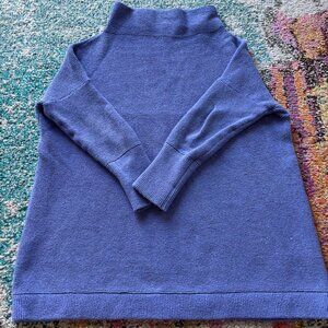 Free People Periwinkle Blue Knit Sweater – Cozy Minimalist Crewneck Pullover Sof